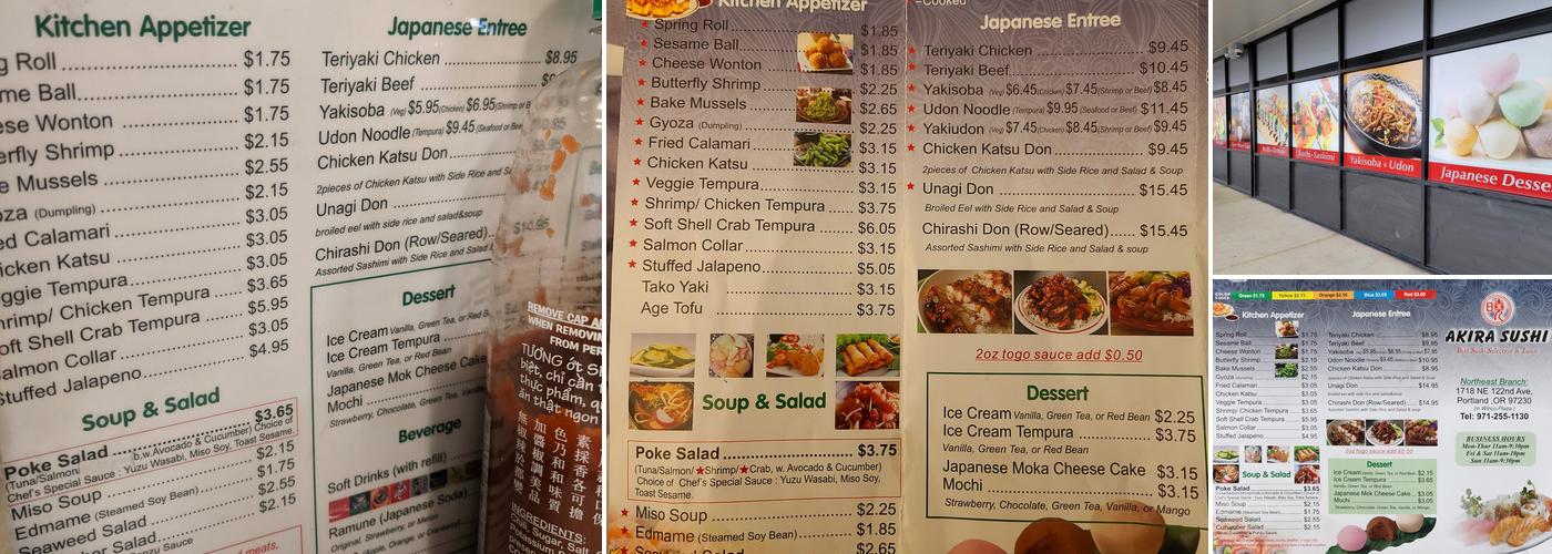Akira Sushi Menu