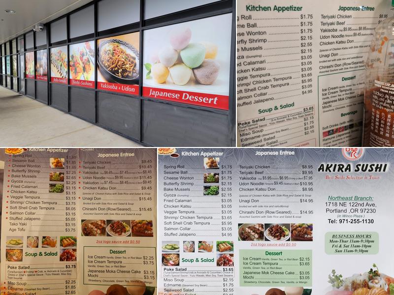 Akira Sushi Menu