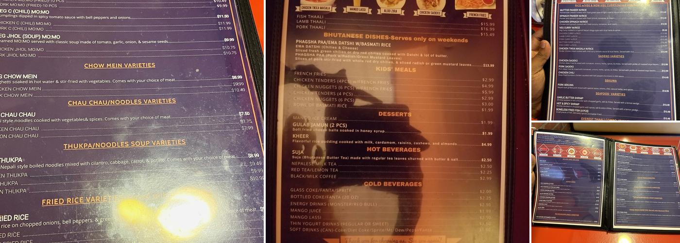 EVEREST KITCHEN Menu