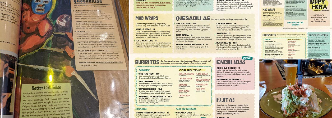 Mad Mex Waterworks Menu