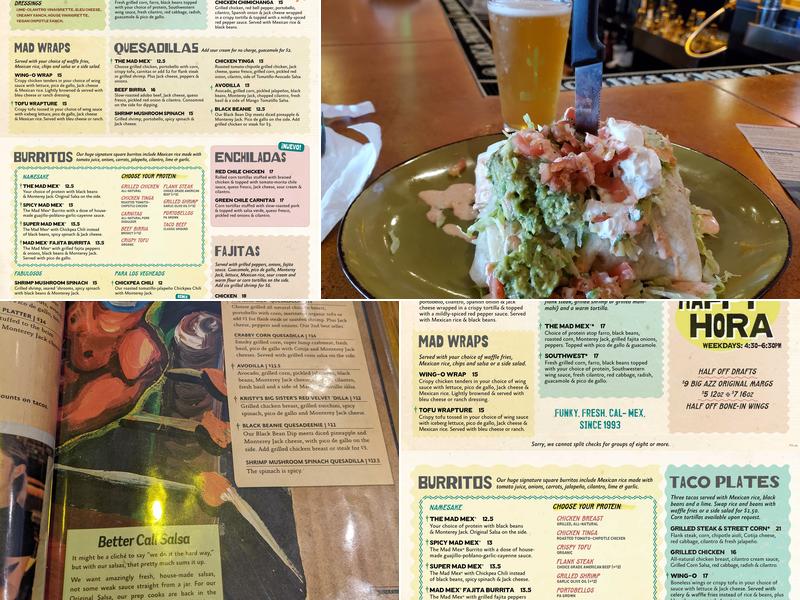Mad Mex Waterworks Menu