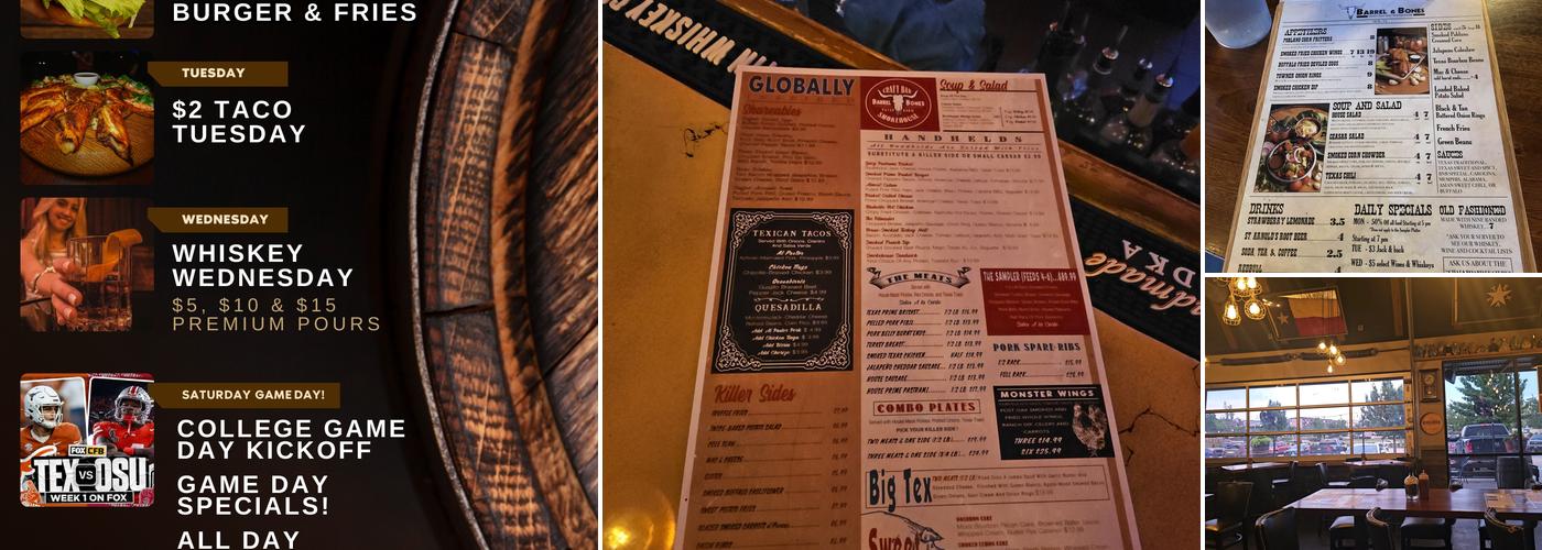 Barrel & Bones The Colony Menu