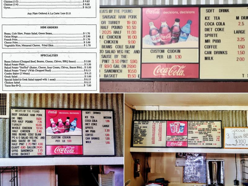 Hickory Pit Menu