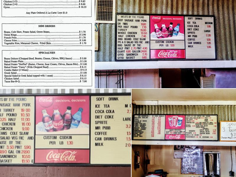 Hickory Pit Menu