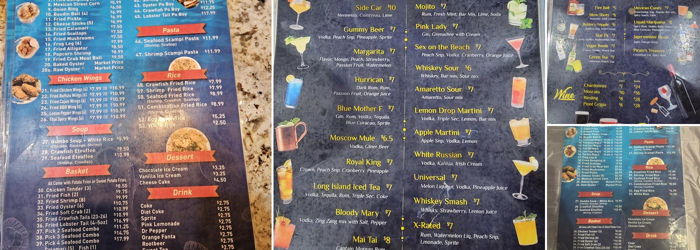 Captain Crawfish Menu