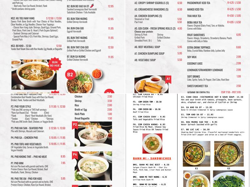 Pho Midway Menu