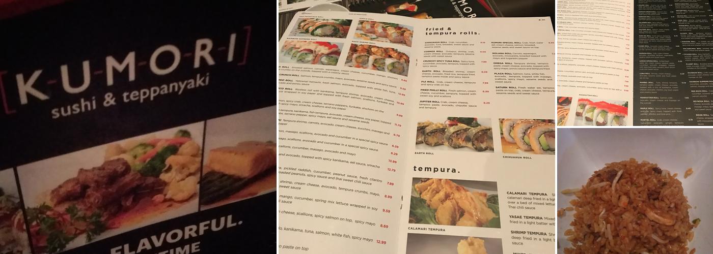 Kumori Sushi & Teppanyaki Ridge Menu
