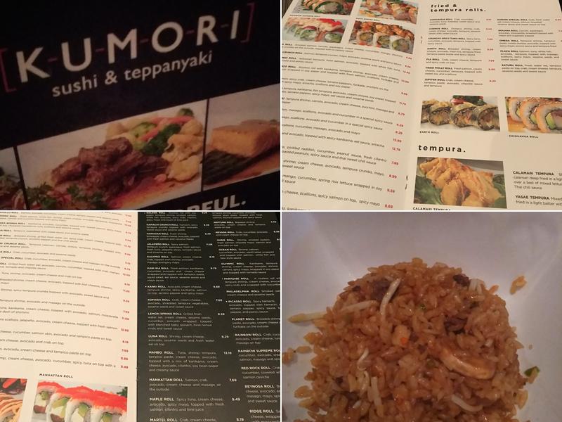 Kumori Sushi & Teppanyaki Ridge Menu