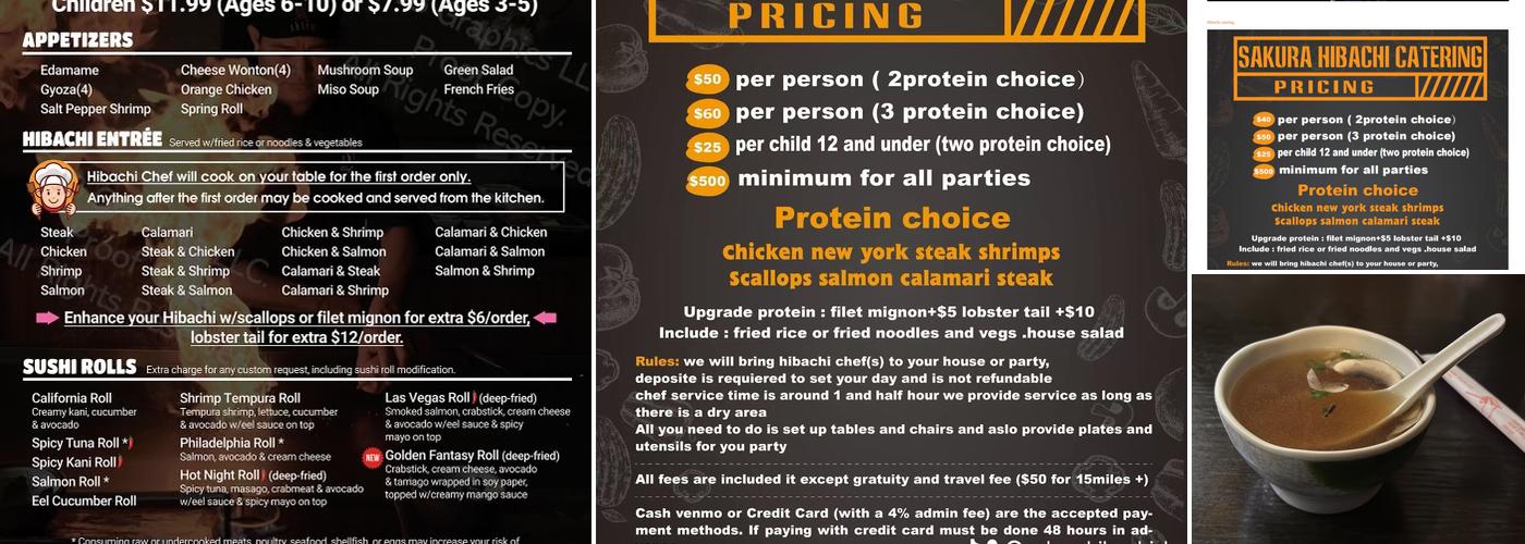 Sakura Hibachi Steakhouse & Sushi Bar Menu