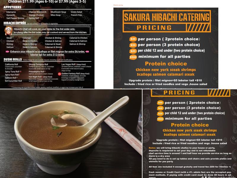 Sakura Hibachi Steakhouse & Sushi Bar Menu