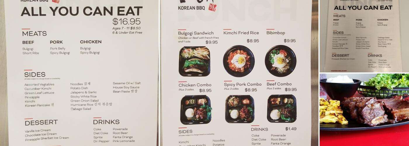 E-Ga Korean BBQ Menu