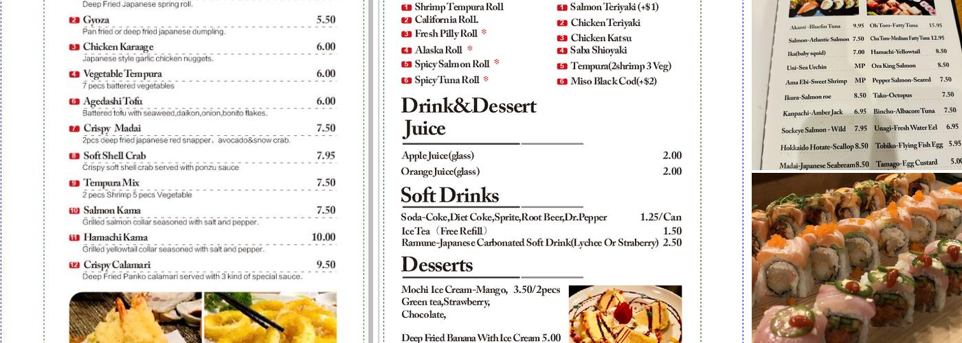 MoMo sushi Menu