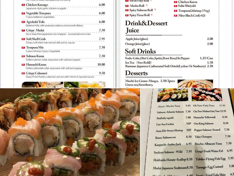 MoMo sushi Menu