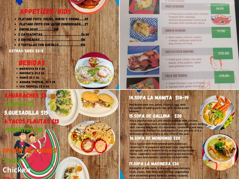 SABOR CATRACHO Menu