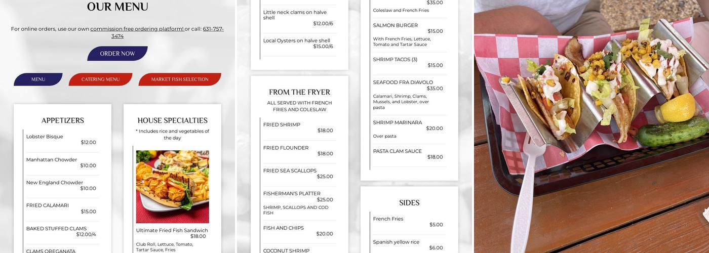 Northport Fish & Lobster Menu