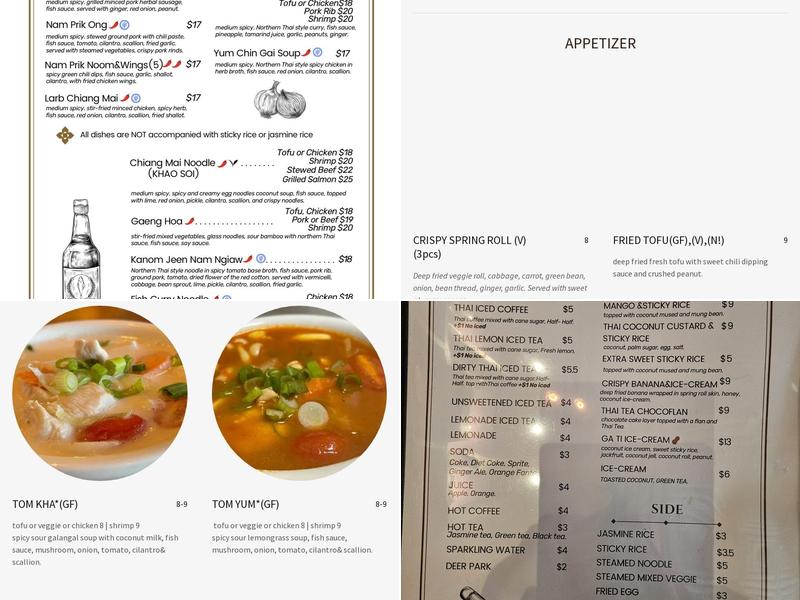 Chiang Mai Thai Cookhouse Menu