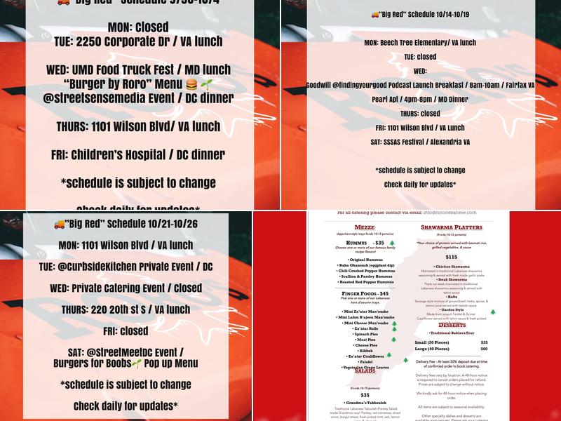 Roro's: Modern Lebanese Menu