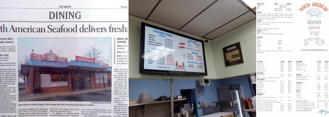 North American Seafood Menu