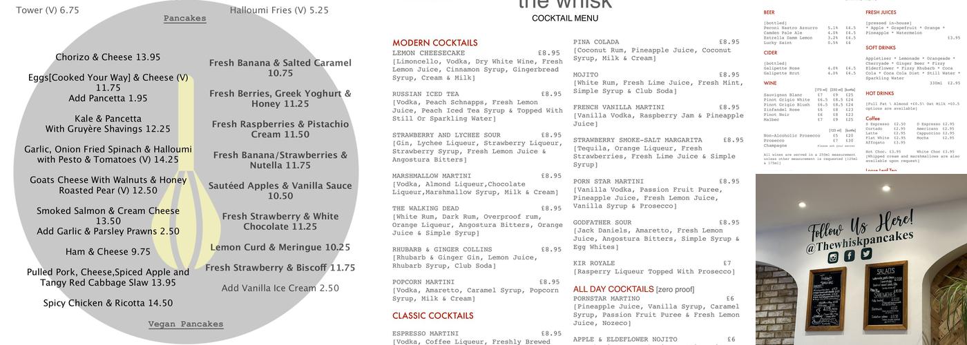The Whisk Kitchen & Bar Menu