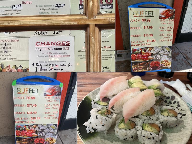 Hiro Japanese Buffet Menu