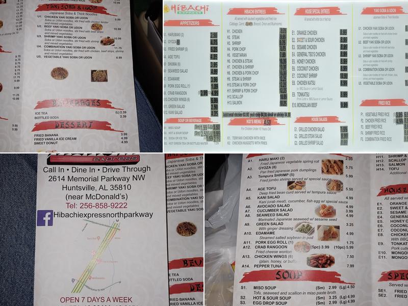 Hibachi Express Menu