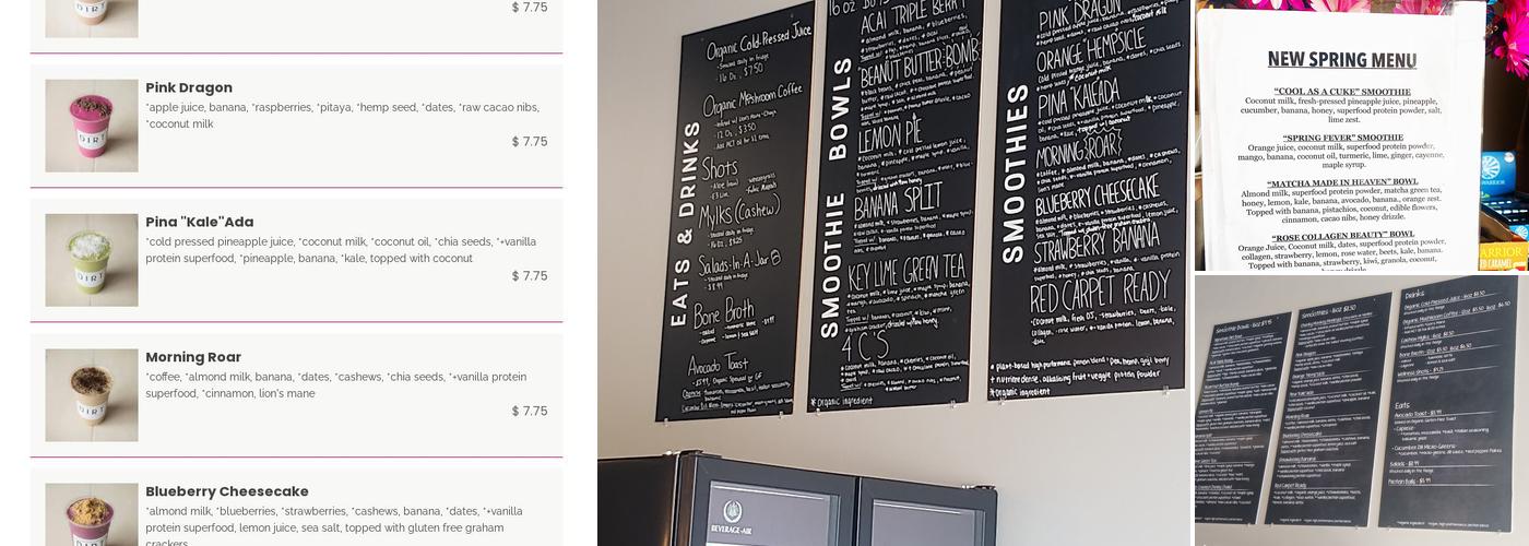 Dirt The Clean Juicery Menu
