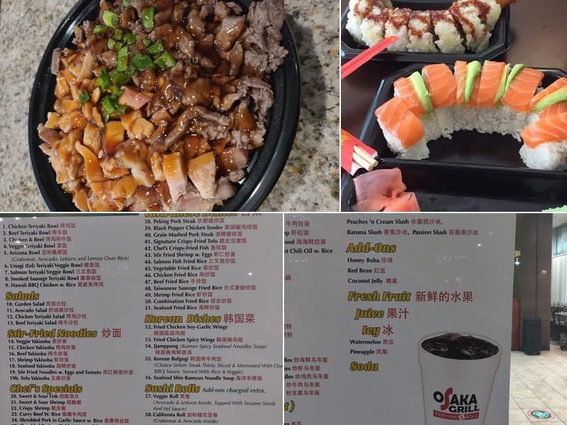 Osaka Grill Teriyaki & Roll Menu
