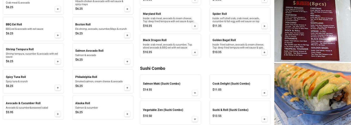 Teriyaki Kaizen - Teppenyaki grill & sushi Menu