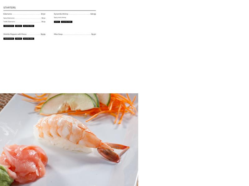 Tokyo Tuna Sushi Menu