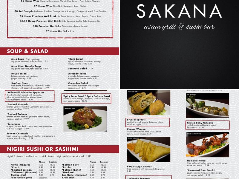 Sakana Sushi Restaurant Menu