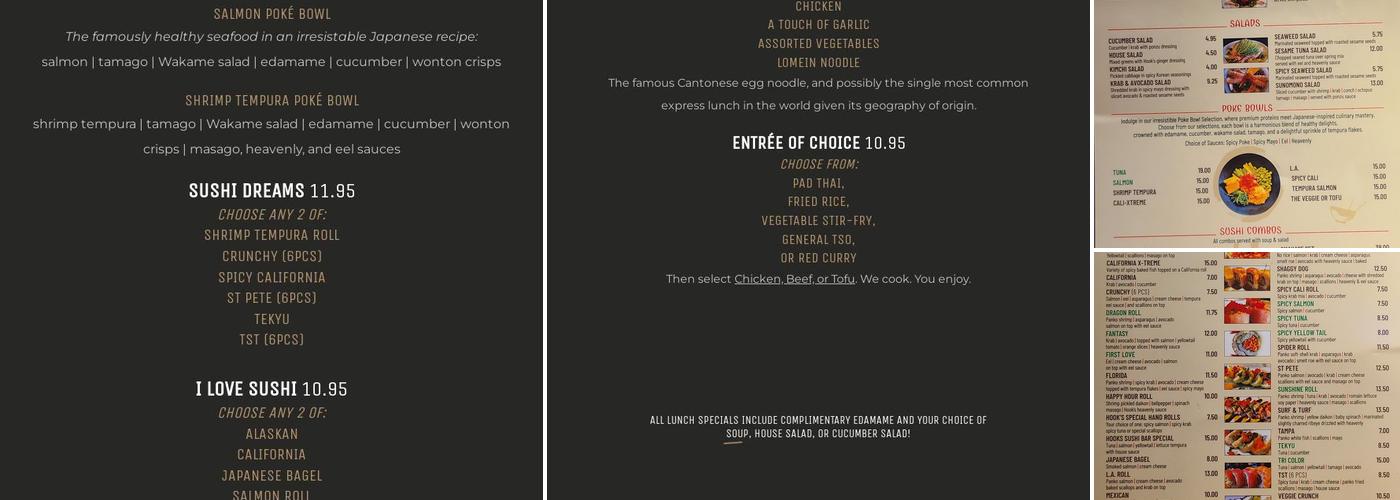 Hook's on 9th Menu
