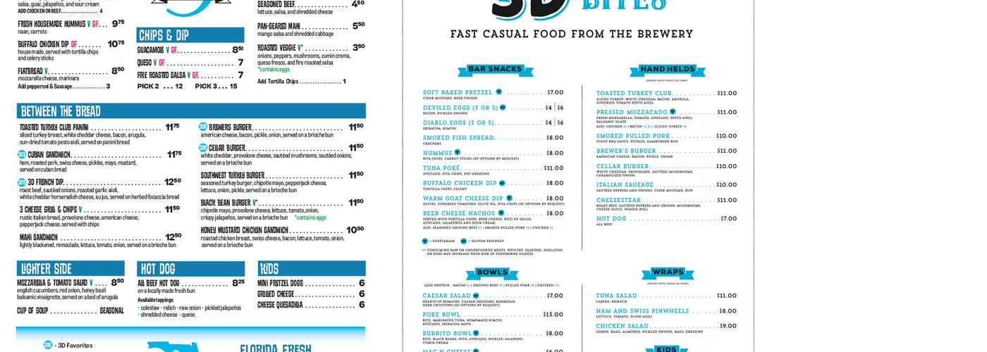 3 Daughters Brewing Menu