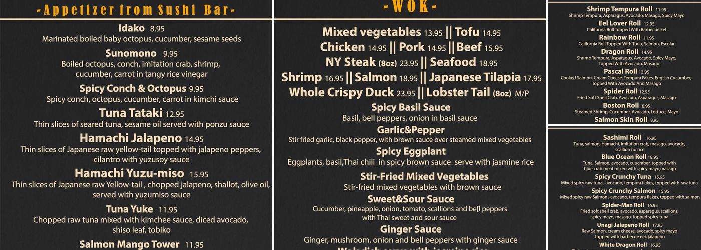 Rama 9 Thai & Sushi Menu