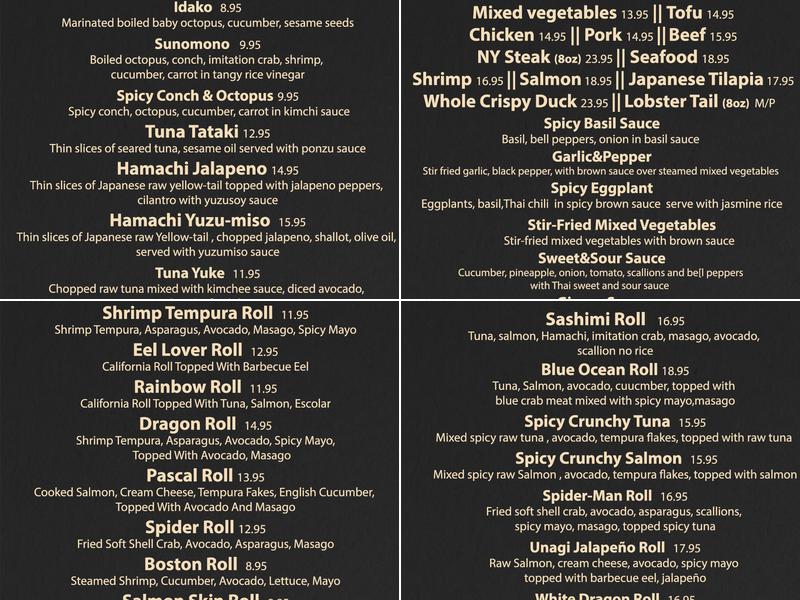 Rama 9 Thai & Sushi Menu