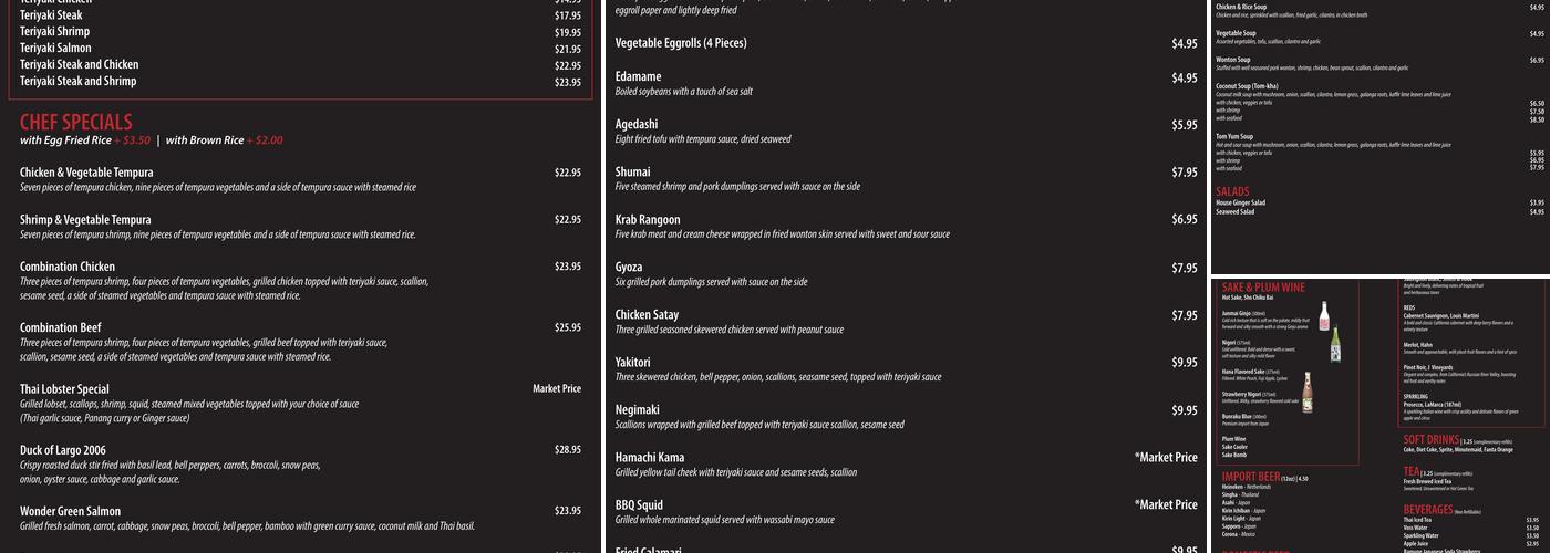 Sushi Spot /hibachi Menu