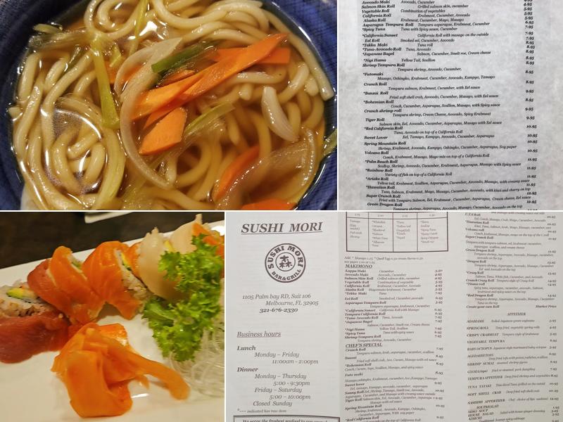 Sushi Mori Menu