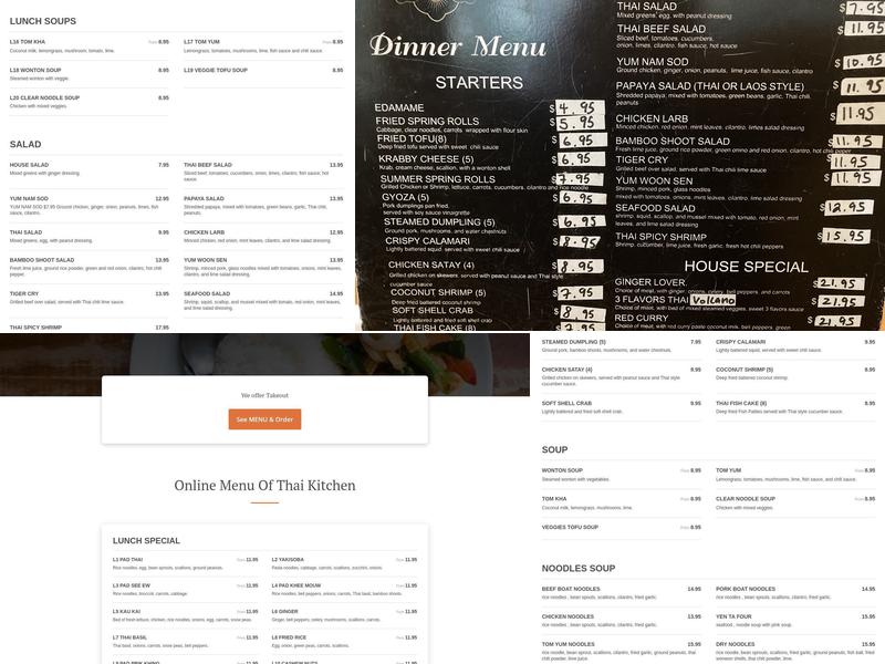 Thai Kitchen Menu