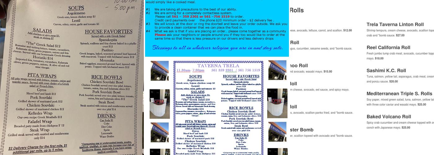 Zorba's Taverna Menu