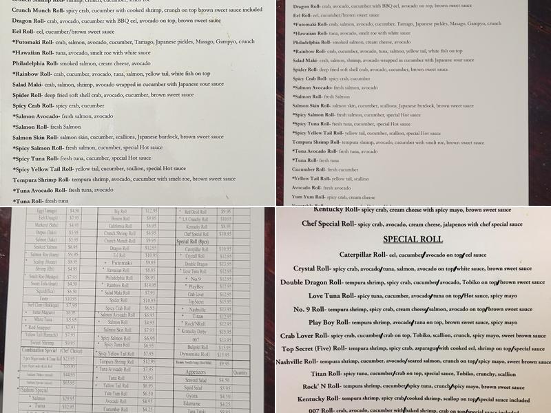 Sushi Circle Menu