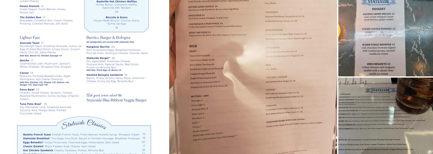Stateside Kitchen Menu