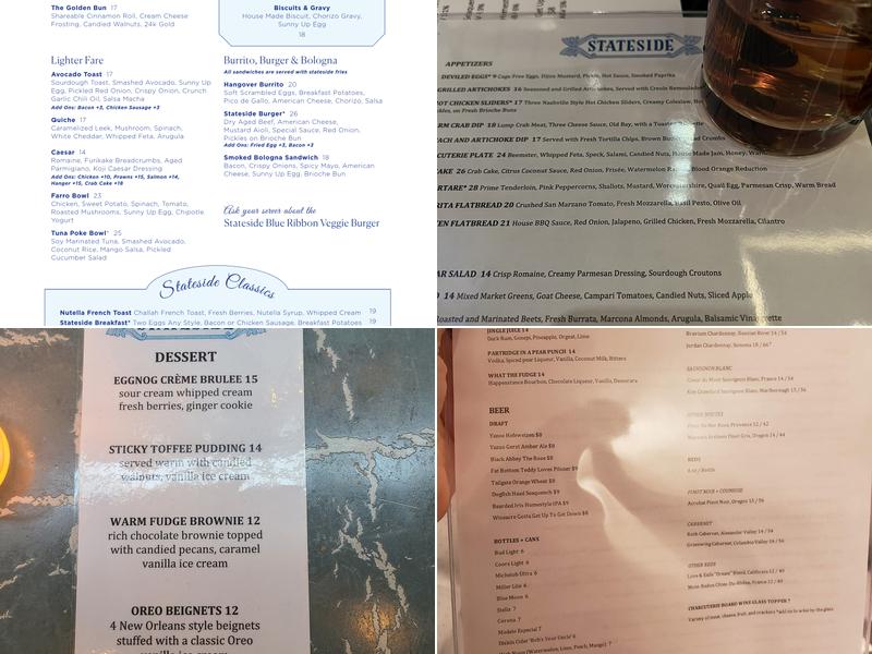 Stateside Kitchen Menu