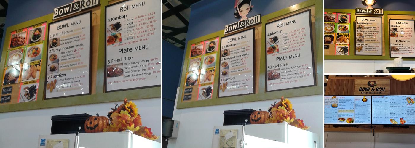 Bowl & Roll Menu