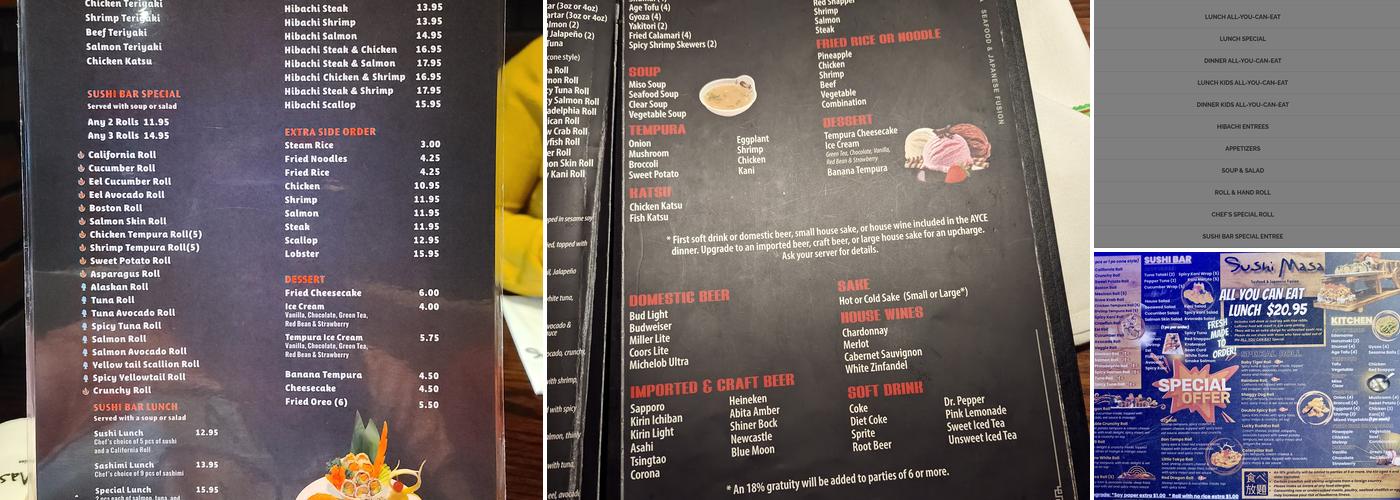 Sushi Masa Pensacola Menu