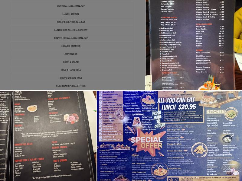 Sushi Masa Pensacola Menu