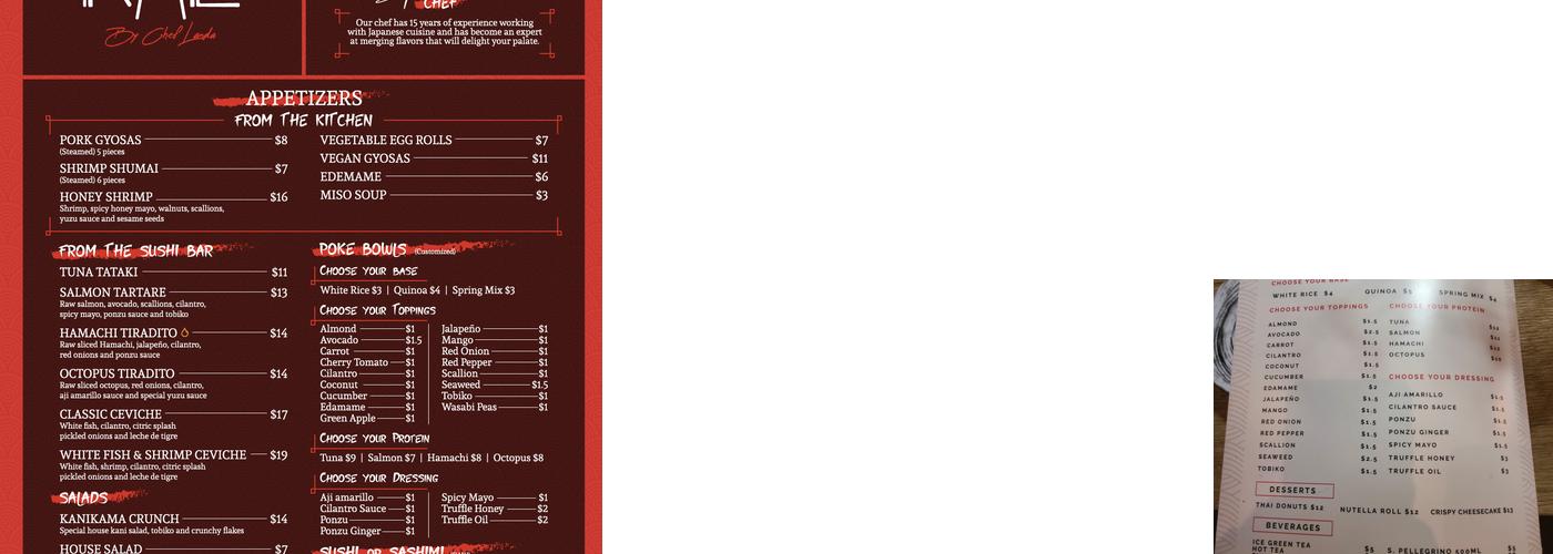 KAE Sushi by Chef Landa Menu