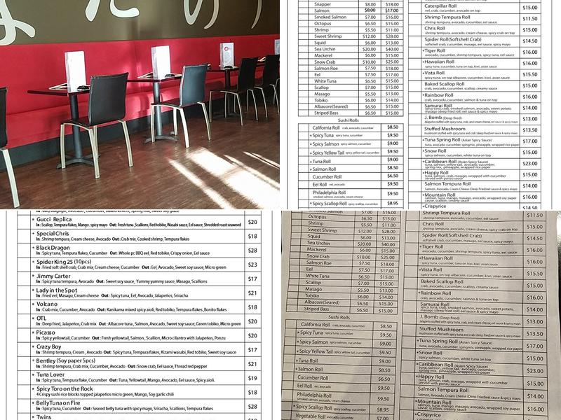 The Spot sushi bar (former Sushi Uchi) Menu