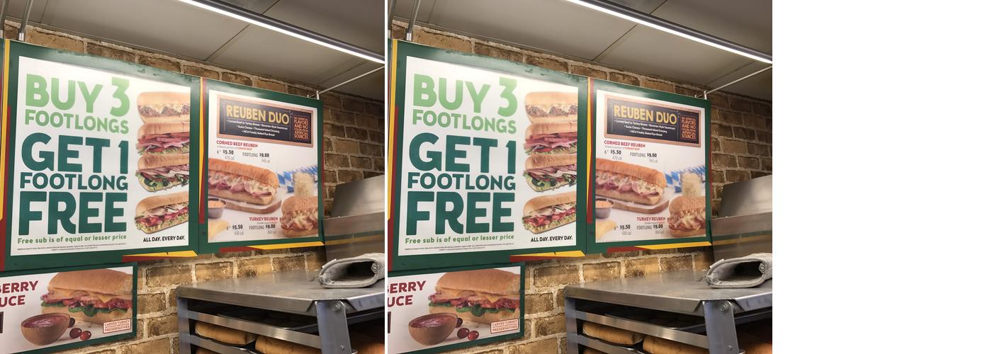 Subway Menu