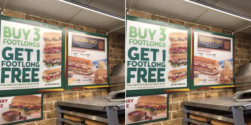 Subway Menu