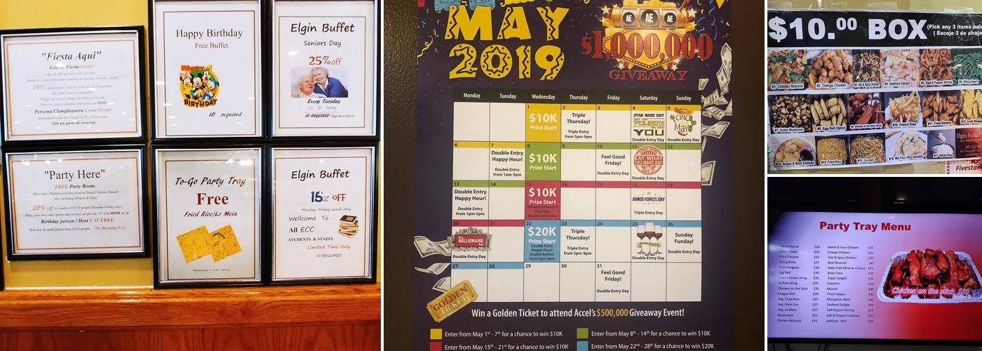 Elgin Buffet Menu