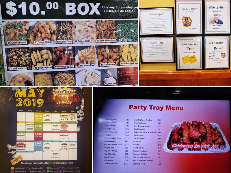 Elgin Buffet Menu